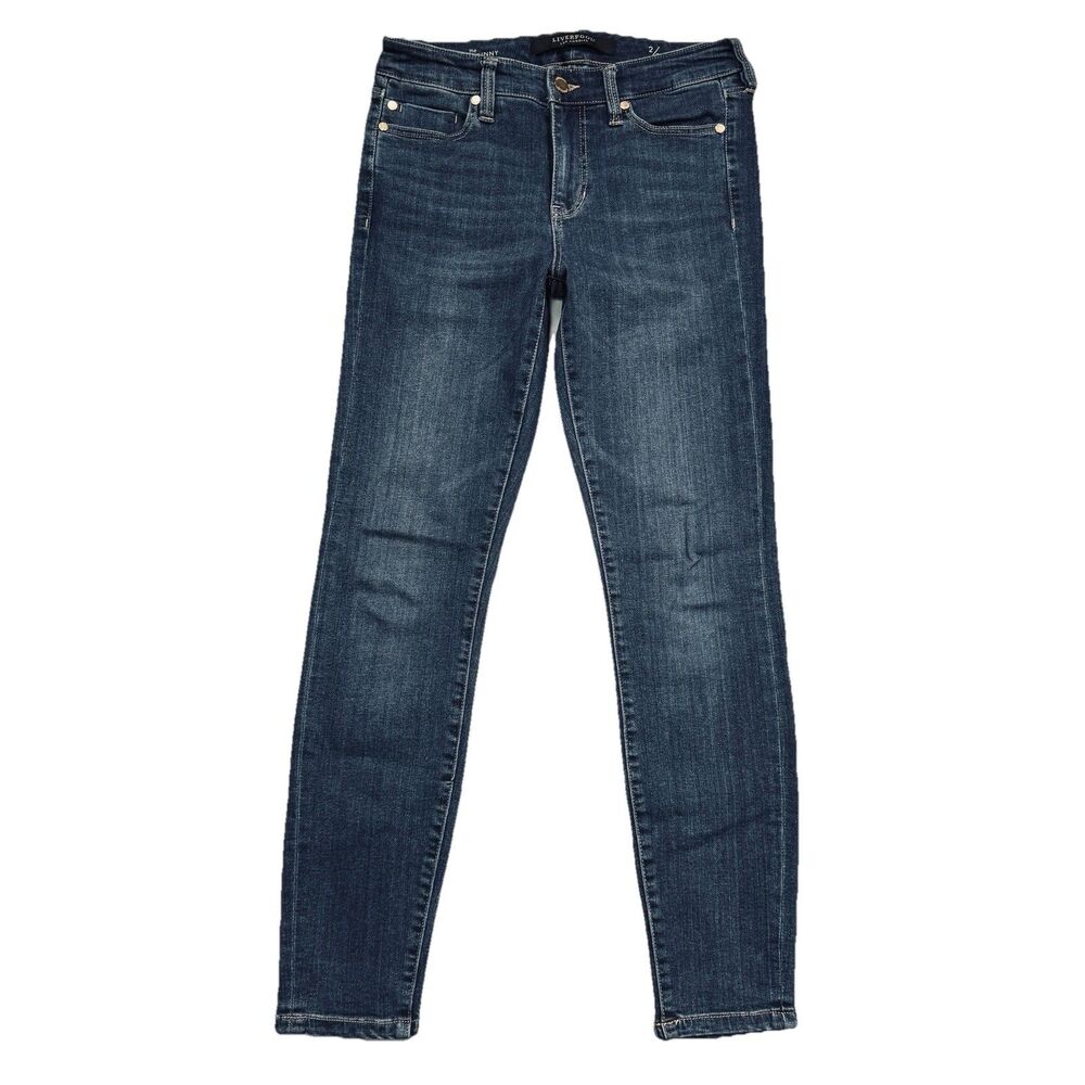 Liverpool Jeans The Ankle Skinny 2/26 (26x26) Blue Dark Wash Stretch Womens
